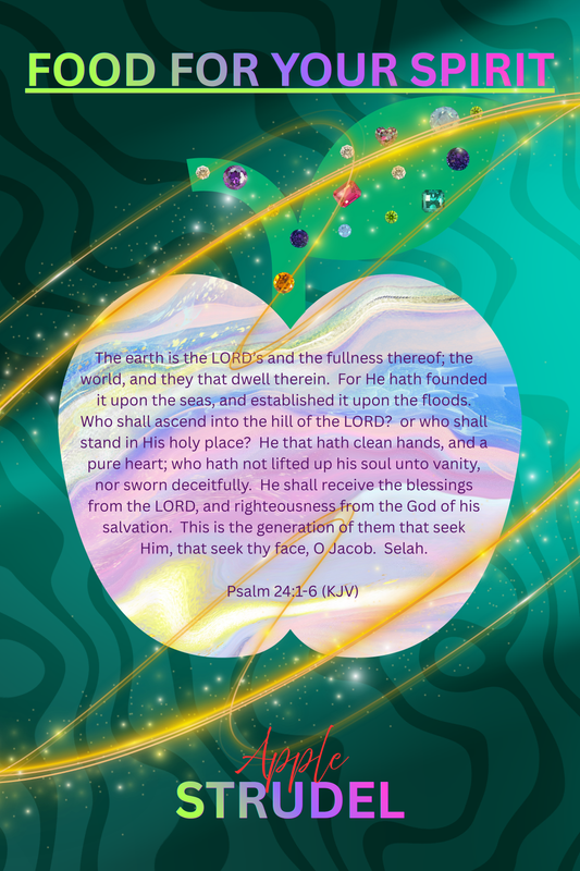 Apple Strudel faith-inspired digital wall art print with scripture