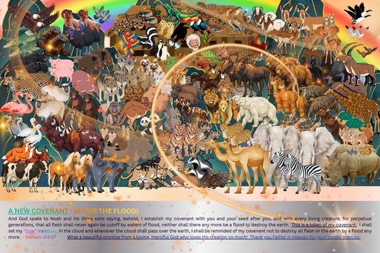 Faith-inspired digital wall art print of Noah's Ark — a stunning, premium illustration depicting the biblical story of Noah and the ark. Instant download, perfect for home or office decor.