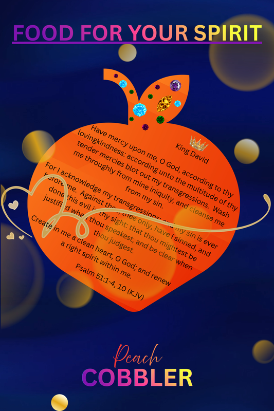 Peach Cobbler faith-inspired digital wall art print with scripture